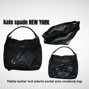 Kate Spade Black Pebble Leather Crossbody Bag
